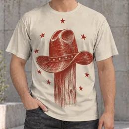 Cowboy Hat and Wooden Post with Stars for Everyday Western Wear and Outdoor Adventures All-over Print Unisex T-shirt