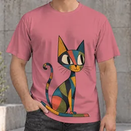 Colorful Geometric Cat for Everyday Style and Feline-Loving Gift Seekers All-over Print Unisex T-shirt