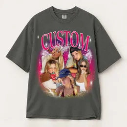 Personalized Bootleg Tee – Custom Photos, Name & Text, Y2K Chrome Lightning Photo Collage Birthday Gift