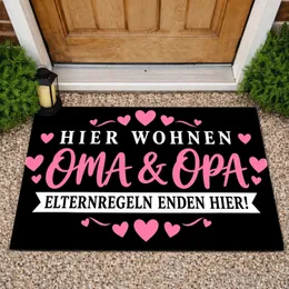 German Grandma And Grandpa Heart Saying For Warm Playful Family Home Entryways Doormat