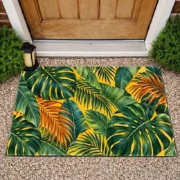 Tropical Palm And Monstera Leaves For A Warm, Lush Entryway, Year-Round Nature Style Doormat