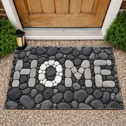 Charcoal Pebble HOME Entryway Accent for Cozy Modern Homes and Nature Inspired Interiors Doormat