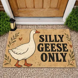 Silly White Goose With Bold Retro Lettering For Quirky Farmhouse Entryway Style Lovers Doormat