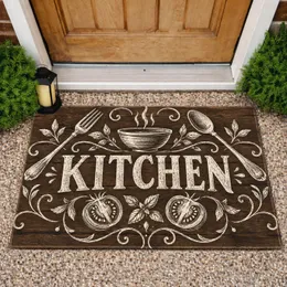 Rustic Kitchen Utensils And Tomato Chalkboard Decor For Cozy Everyday Home Cooking Doormat