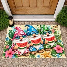 Summer Watermelon Gnomes For Cheerful Seasonal Entryway Style And Garden Lover Fans Doormat