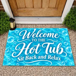 Hot Tub Welcome Lettering for Spa Retreats and Relaxing Backyard Gatherings at Home Doormat