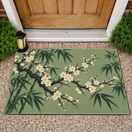 Plum Blossom and Bamboo Branches for Serene Asian-Inspired Home Entryway Styling Doormat