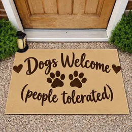 Dogs Welcome Paw Prints for Pet Loving Homes and Dog Owner Entryways Doormat