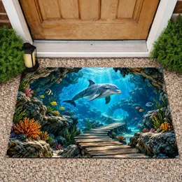 Underwater Dolphin Cave Pathway for Serene Ocean-Inspired Living Spaces and Coastal Homes Doormat