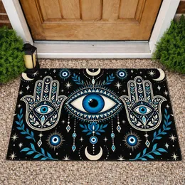 Mystical Blue Eye And Hamsa Hands For Spiritual Home Decor And Meditation Spaces Doormat