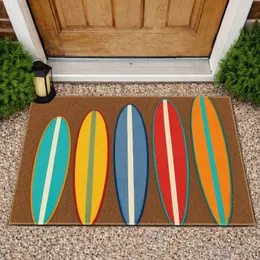 Five Colorful Surfboards for Sunny Coastal Summer Homes and Relaxed Beachside Living Doormat