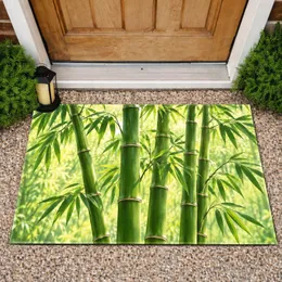 Sunlit Green Bamboo Grove For Calm Nature-Inspired Entryways And Serene Living Doormat