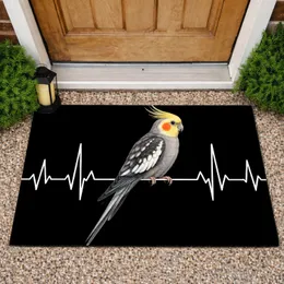 Cockatiel Heartbeat Accent for Bird Lovers and Pet-Friendly Home Entryway Decor Doormat