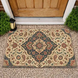 Persian Medallion Bohemian Motif for Eclectic Homes and Vintage Inspired Spaces Doormat