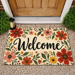 Rustic Wildflower Welcome for a Cheerful Nature Inspired Entryway and Cozy Home Doormat