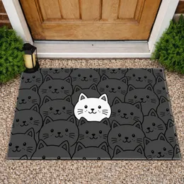 Black And White Cat Faces For Cozy Cat-Lover Homes And Everyday Pet-Friendly Living Doormat