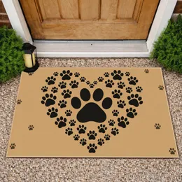 Heart Paw Prints for Cozy Pet-Loving Homes and Everyday Entryway Charm with Pets Doormat