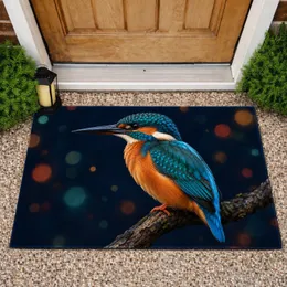 Kingfisher Bird Portrait for Nature Lovers and Peaceful Woodland-Inspired Homes Doormat