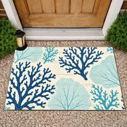 Blue Coral Branches for Coastal Entryways and Relaxed Seaside-Inspired Living Spaces Doormat