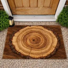 Rustic Tree Ring Wood Slice for Natural Cabin Entryway Style and Woodland Home Living Doormat