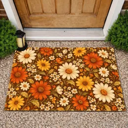 Vintage Autumn Daisy Florals for Cozy Fall Entryway and Seasonal Home Decorating Doormat