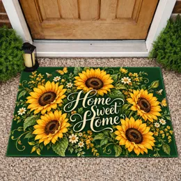 Sunflower Home Sweet Home for Cozy Autumn Entryways and Welcoming Farmhouse Homes Doormat