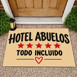 Spanish Grandparents All-Inclusive Hotel Sign for a Warm Family Home Entryway Decor Doormat