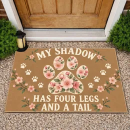 Cherry Blossom Paw and Pet Quote for Dog Lovers, Cozy Home Entryways and Springtime Doormat