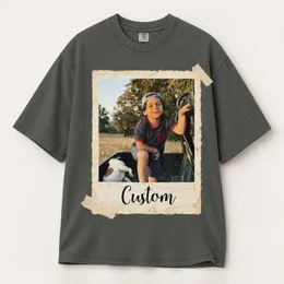 Personalized Bootleg Tee – Custom Photo & Name, Vintage Polaroid Picture Frame Gift
