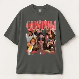 Personalized Bootleg Tee – Custom Photos & Name, 90s Smoke Cloud Lightning Photo Collage Birthday Gift