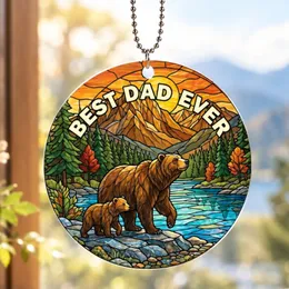 Personalized Papa Bear Ceramic Ornament – Custom Christmas Tree Decor for Dad, Holiday Keepsake Gift from Kids