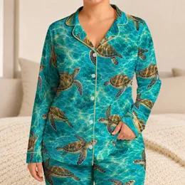 Sea Turtle Lagoon Waters for Relaxed Coastal Getaways and Thoughtful Gifts for Ocean Lovers Satin Pajamas Set