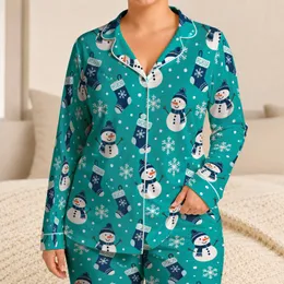 Snowmen, Christmas Stockings and Snowflakes for Cozy Holiday Cheer Satin Pajamas Set