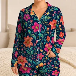Vibrant Wildflower Blooms for Relaxed Evenings and Cozy Lounging at Home for Men Satin Pajamas Set