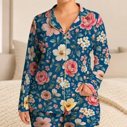 Watercolor Spring Blossoms for Fresh Seasonal Gifting and Cozy Evenings at Home Satin Pajamas Set