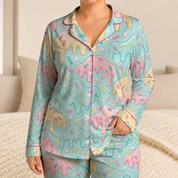 Pastel Candy Sprinkles for Sweet Spring Lounging and Cheerful Everyday Comfort Style Satin Pajamas Set
