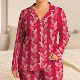 Soft Pink Braided Texture for Cozy Lounging and Relaxed Evenings at Home for Her Satin Pajamas Set