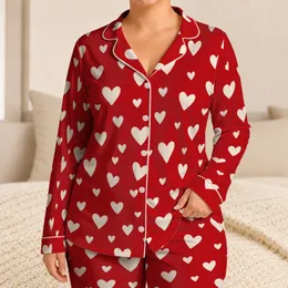 Ivory Heart Motifs for Romantic Valentine's Nights and Cozy Lounging Gift for Her Satin Pajamas Set