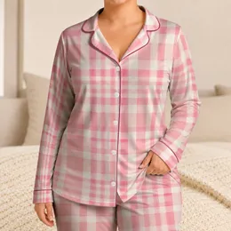 Pink Ivory Gingham Check for Cozy Nights, Relaxed Weekend Mornings, and Home Days Satin Pajamas Set