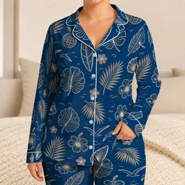 Tropical Monstera Palm Leaf Coastal Botanical Lounge Style for Resort Getaways and Travel Satin Pajamas Set