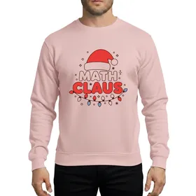 Math & Holiday Enthusiasts' Bold Red Santa Hat MATH CLAUS Teal Lights Festive Snowflake Graphic Sweatshirt