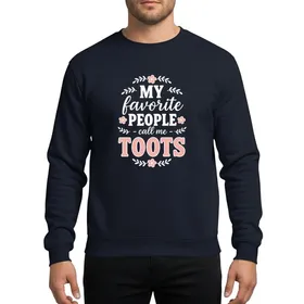 Women's Whimsical Pink White Floral Sprigs 'My Favorite People Call me TOOTS' Stacked Text Sweatshirt