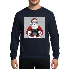 Holiday Humor Fans' Playful Deep Red Santa Claus Height Chart Board Graphic Sweatshirt