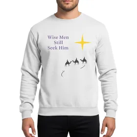 Christmas Story Admirers' Black Night Desert Wise Men Yellow Star Violet Text Sweatshirt