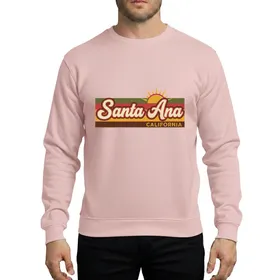 West Coast Fans' Vintage Distressed Santa Ana Script Text Earthy Stripe Sun Design Sweatshirt