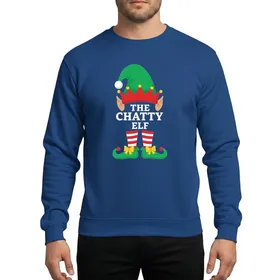 Holiday Celebration Lovers' Whimsical Flat Vector Chatty Elf Hat Socks Shoes Vibrant Green Red Yellow Art Sweatshirt