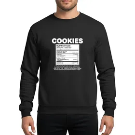 Holiday Enthusiasts' White Bold Cookies Nutrition Label Festive Dinner Humor Sweatshirt