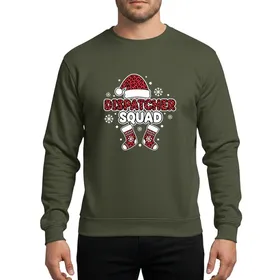 Emergency Dispatchers' Dispatcher Squad Red Black Leopard Print Santa Hat Snowflakes Sweatshirt