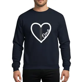German Grandmas' Hand-Drawn White Heart Oma Script Dark Charcoal Art Sweatshirt