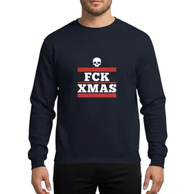 Alternative Style Enthusiasts Minimalist White Skull & Distressed Slab-Serif Text with Bold Red Bars Sweatshirt
